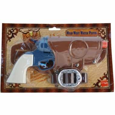 Cowboy revolver blauw + holster carnavalskleding Roosendaal