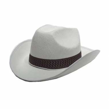 Cowboyhoed wit volwassenen carnavalskleding Roosendaal
