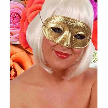 Glitter oogmasker goudkleurig carnavalskleding Roosendaal