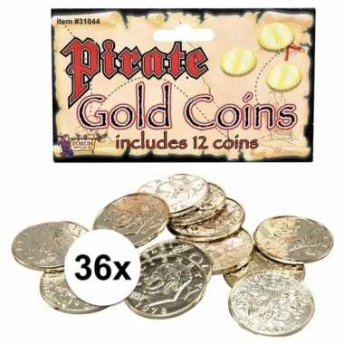 Gouden piraten munten stuks carnavalskleding roosendaal
