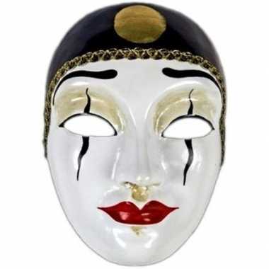Venetiaans gezichtsmasker Pierrot carnavalskleding Roosendaal