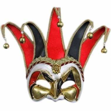 Venetiaans oogmasker fluweel rood/zwart carnavalskleding Roosendaal
