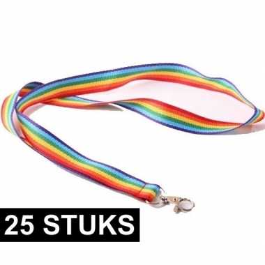 X keycords regenboog/rainbow kleuren carnavalskleding roosendaal