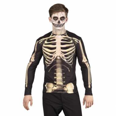 Halloween shirt skelet carnavalskleding opdruk heren roosendaal