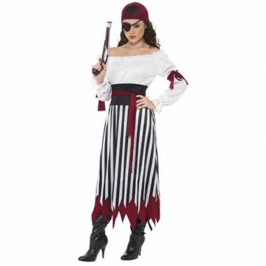 Zwart/wit/rood piraten verkleed carnavalskleding dames roosendaal