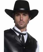 Carnavalskleding authentieke zwarte cowboyhoed roosendaal