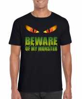Carnavalskleding beware of my monster halloween t-shirt zwart heren roosendaal