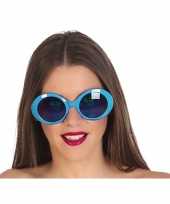 Carnavalskleding blauwe ronde verkleed zonnebril roosendaal
