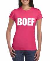 Carnavalskleding boef tekst t-shirt roze dames roosendaal