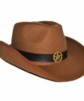 Carnavalskleding bruine cowboyhoed vilt roosendaal