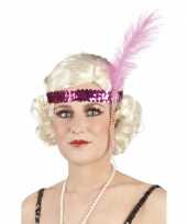 Carnavalskleding charleston hoofdband roze roosendaal