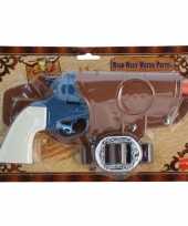 Carnavalskleding cowboy revolver blauw holster roosendaal
