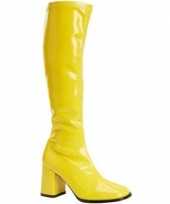 Carnavalskleding glimmende gele laarzen dames roosendaal