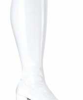 Carnavalskleding glimmende witte laarzen dames roosendaal
