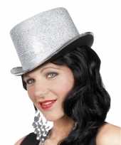 Carnavalskleding glimmende zilveren feest hoed roosendaal