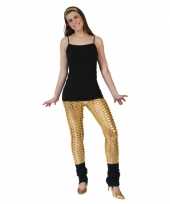 Carnavalskleding gouden legging puntige gaten roosendaal