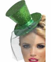 Carnavalskleding groen glitter hoedje roosendaal