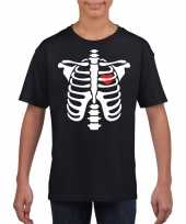 Carnavalskleding halloween skelet t-shirt zwart kinderen roosendaal