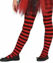 Carnavalskleding heksen verkleedaccessoires panty maillot rood zwart meisjes roosendaal