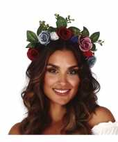 Carnavalskleding hippie flower power gekleurde verkleed bloemen diadeem tiara roosendaal 10162908