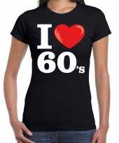 Carnavalskleding i love s sixties t-shirt zwart dames roosendaal
