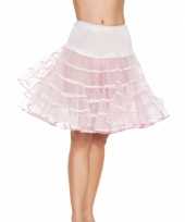 Carnavalskleding lange licht roze petticoat dames roosendaal