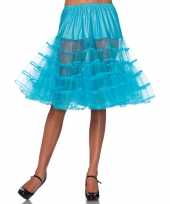 Carnavalskleding lange turquoise petticoat dames roosendaal