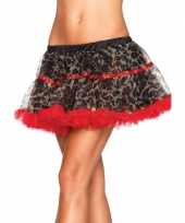Carnavalskleding leg avenue luxe petticoat luipaard rood roosendaal