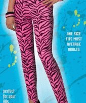 Carnavalskleding legging neon roze zebra print roosendaal