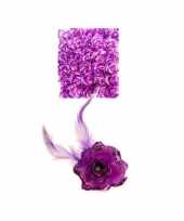 Carnavalskleding paarse deco bloem speld elastiek roosendaal