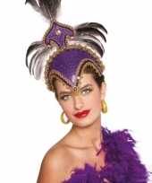 Carnavalskleding paarse hoofdtooi dames roosendaal