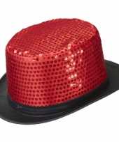 Carnavalskleding rode hoge hoed pailletten roosendaal