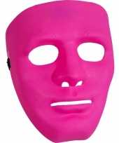 Carnavalskleding roze gezichtsmasker roosendaal