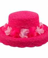 Carnavalskleding roze hoed bloemen roosendaal