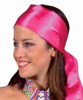 Carnavalskleding roze hoofd sjaal roosendaal