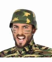 Carnavalskleding soldaten verkleed helm camouflage volwassenen roosendaal