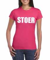 Carnavalskleding stoer tekst t-shirt roze dames roosendaal