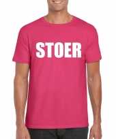 Carnavalskleding stoer tekst t-shirt roze heren roosendaal