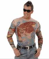 Carnavalskleding tattoo shirt tijger draak roosendaal