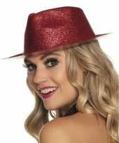 Carnavalskleding toppers rood trilby hoedje glitters dames roosendaal