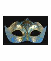 Carnavalskleding venetiaans barok oogmasker blauw roosendaal