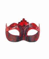 Carnavalskleding venetiaans barok oogmasker rood roosendaal