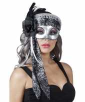 Carnavalskleding venetiaans glitter oogmasker zwart zilver roosendaal 10123779