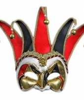 Carnavalskleding venetiaans oogmasker fluweel rood zwart roosendaal