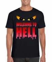 Carnavalskleding welcome to hell halloween duivel t-shirt zwart heren roosendaal