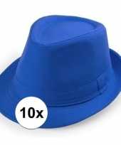 Carnavalskleding x blauw trilby verkleed hoedjes volwassenen roosendaal 10114684