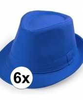 Carnavalskleding x blauw trilby verkleed hoedjes volwassenen roosendaal