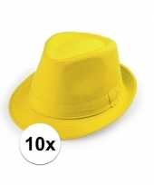 Carnavalskleding x geel trilby verkleed hoedjes volwassenen roosendaal 10114754
