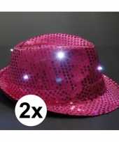 Carnavalskleding x roze toppers pailletten hoedje led licht roosendaal