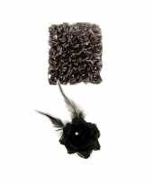 Carnavalskleding zwarte deco bloem speld elastiek roosendaal